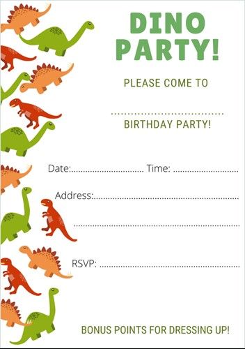 Dinosaur Party Invites | FREE Printables | OHbaby! Dino Party Invitation Free Printables, Dinosaur Party Invitations Template, Dinosaur Invitation Template Free Printable, Dinasour Birthday Invitation Card, Dinosaur Invitation Template, Dinasour Birthday, Dinosaur Decorations, Create Birthday Invitations, Chibi Coloring