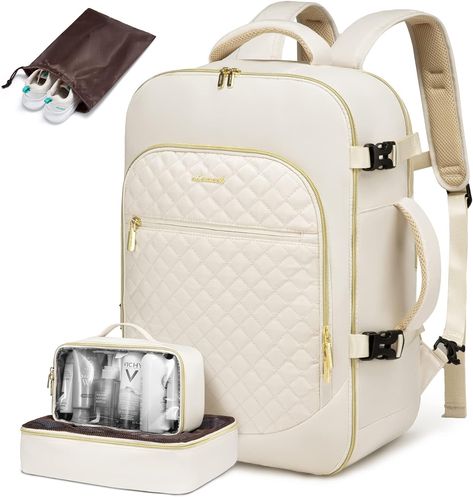 ✈【Airline Approved &TSA Friendly】Size information: 13.7*8.66*20 inch (L x W x H). Capacity: 40L. The carry on backpack meets the maximum size allowed by IATA flights, 👕【40L Large Capacity Backpack with Laptop Cmpartment】Dimensions 14.2*7.2*18.5inch, Light Weight 1.2Kg(2.7lb).Freely open 180°, the main compartment can hold 5-8 pieces of clothingone separate padded 17.3inch laptop ipad compartment is convenient for TSA checkpoint quickly.Elasticated side pockets Weekend Backpack, Carry On Backpack, Laptop Backpack Women, Business Laptop Bag, Travel Laptop Backpack, Cabin Bag, Travel Rucksack, Rucksack Bag, Backpack For Women