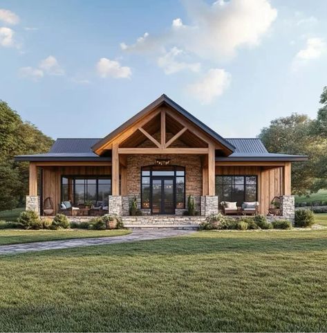 Modern Mountain Home Exterior, Barndominium Designs, Rustic Home Exterior, Mountain Home Exterior, Ranch Remodel, Bungalow Style House Plans, Rustic Exterior, Barn Style House Plans, Modern Mountain Home