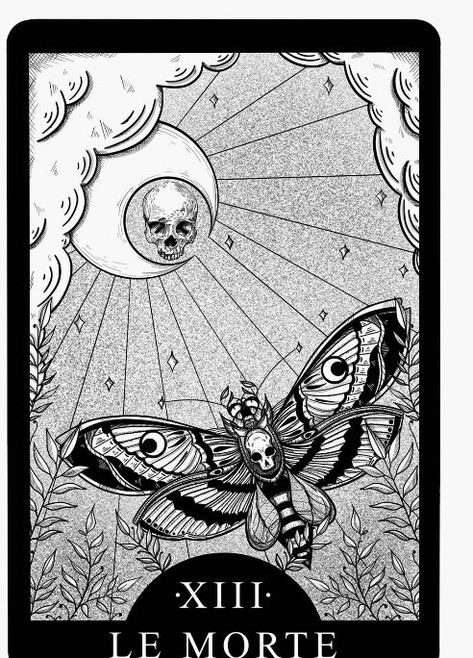 Arcane Fortunes: Unveiling the Fortunes That Await in Your Future| #tarot #psychic #love #tarotcards #magic #tarotreadersofinstagram #tarotreader #tarotreading Blegh Deathcore Tattoo, Moth Tarot Card, Tarot Cards Vintage, Xiii Tarot, Horror Reference, Tarot Card Tattoo, Tarot Tattoo, Tarot Card Reading, Esoteric Art