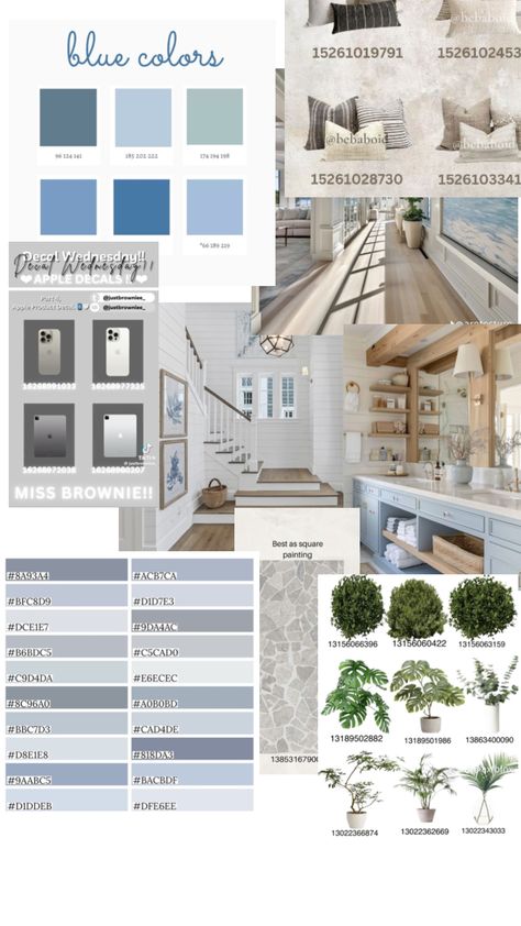 Beach House Outside, Outside Paint Colors, Coastal Collage, Bloxburg Beach House, Beach House Colors, Beach House Aesthetic, Outside Paint, Bloxburg Decals Codes Wallpaper, House Decals