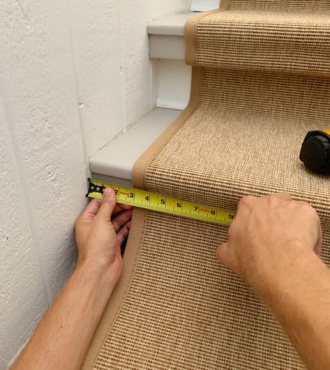 How To Install A Stair Runner | Young House Love Sisal Stair Runner, Striped Stair Runner, Stair Runner Installation, Staircase Remodel, Staircase Makeover, Young House, Stair Remodel, Young House Love, Diy Stairs