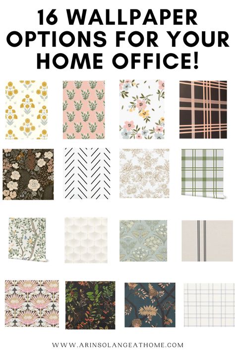 Bring a fresh style to your home office with wallpaper! Checkout these 16 wallpaper options that will give your space a new look. Wallpaper Office Nook, Small Office With Wallpaper, Small Home Office Wallpaper, Peel And Stick Wallpaper Office Ideas, Home Office Ideas Wallpaper, Small Office Wallpaper Ideas, Peel And Stick Wallpaper For Office, Fun Office Wallpaper, Home Office With Wallpaper Accent Wall