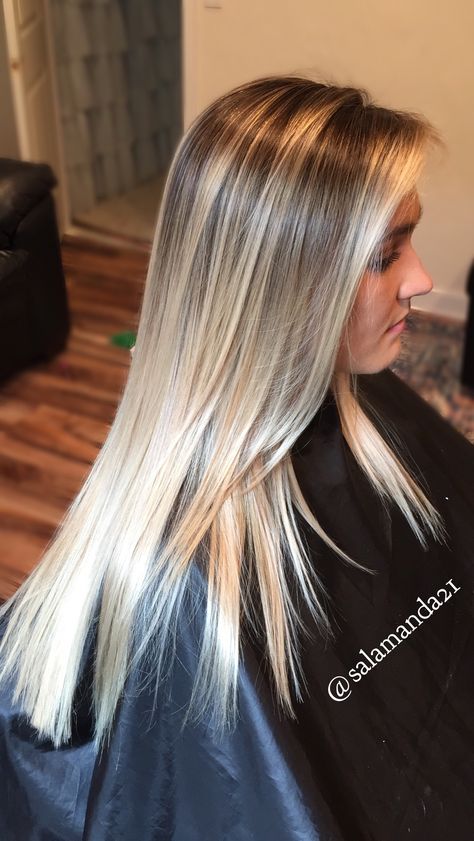 High Balayage Blonde, High Contrast Blonde, High Contrast Balayage, Contrast Balayage, Hand Painted Balayage, Painted Balayage, Bombshell Blonde, Ombré Balayage, Bday Hair