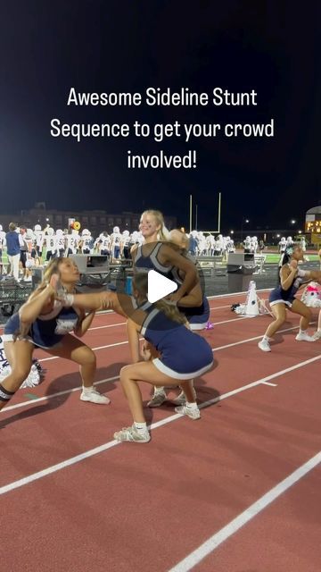 Cheerleading Coaching Center on Instagram: "Here is an Awesome sideline cheerleading stunt sequence to get the crowd excited!  @dt_cheerleading   Comment what your favorite sideline activity is?  Stunt sequences, do you use signs, do you have different uniforms for special occasions? ⭐️⭐️⭐️⭐️⭐️ ATTENTION CHEERLEADING COACHES:   Would you love some help with your season?  How about ALL of your curriculum in 1 place - including Music?!   Now is the time to check out the Cheerleading Coaching Center TODAY and let us help you make your season more Productive, Easier and More FUN!!!   Get your FREE access for 24 hours to Check it ALL out at CheerleadingCOACHINGCenter.com - Link in Bio 📣👍😊  🌟🌟🌟🌟🌟 #CheerandDanceOnDemand #CheerleadingOnDemand #LearnToCheerAtHome #cheer #cheerleader #cheerl Jv Cheer Stunts, Cheer Stunt Ideas, Types Of Cheerleaders, Level 1 Cheer Stunts, Stunt Sequence, Easy Cheerleading Stunts, Cheer Stunting, Cheer Tiktoks, Cool Cheer Stunts