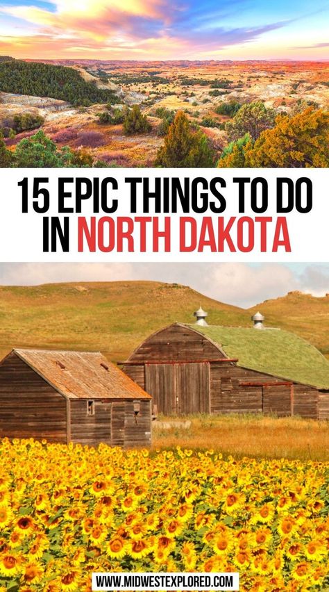 15 Epic Things to do in North Dakota Cool Cabins, Medora North Dakota, North Dakota Travel, South Dakota Road Trip, South Dakota Vacation, Roosevelt National Park, South Dakota Travel, Fargo North Dakota, Theodore Roosevelt National Park