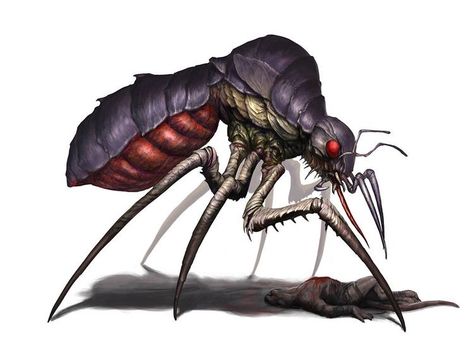 Mosquito Fantasy Art, Fantasy Insect Monster, Mosquito Monster, Fantasy Insect, Insect Monster, Fallout Concept Art, Monster Artwork, Hybrid Art, Beast Creature