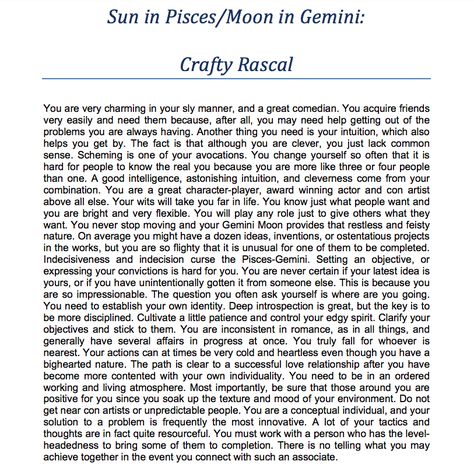 Pisces Sun/Gemini Moon - Crafty Rascal Virgo Sun Gemini Moon, Redhead Green Eyes, Gemini Moon Sign, Sun In Virgo, Journal Astrology, Sun In Gemini, Chart Cheat Sheets, Sun In Aries, Spiritual Journaling