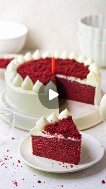 January Baking, Cake Recipes Eggless, Red Velvet Cake Decoration, Eggless Red Velvet Cake, Bake With Shivesh, Cake Microwave, Weekend Recipe, Red Velvet Flavor, Cake Preparation