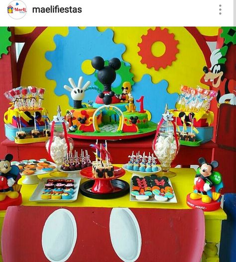 Mickey Mouse Clubhouse Birthday Party Dessert Table and Decor Mickey Club House Party Ideas, Mickey Mouse Playhouse Birthday Party, Mickey Mouse Club House Birthday Decorations, Mickey Mouse Clubhouse Balloons, Mickey Mouse Clubhouse Table Decorations, Mickey Mouse Clubhouse Dessert Table, Mickey Mouse Clubhouse Birthday Party 1st, Mickey Mouse Clubhouse Backdrop, Mickey Clubhouse Party Decorations