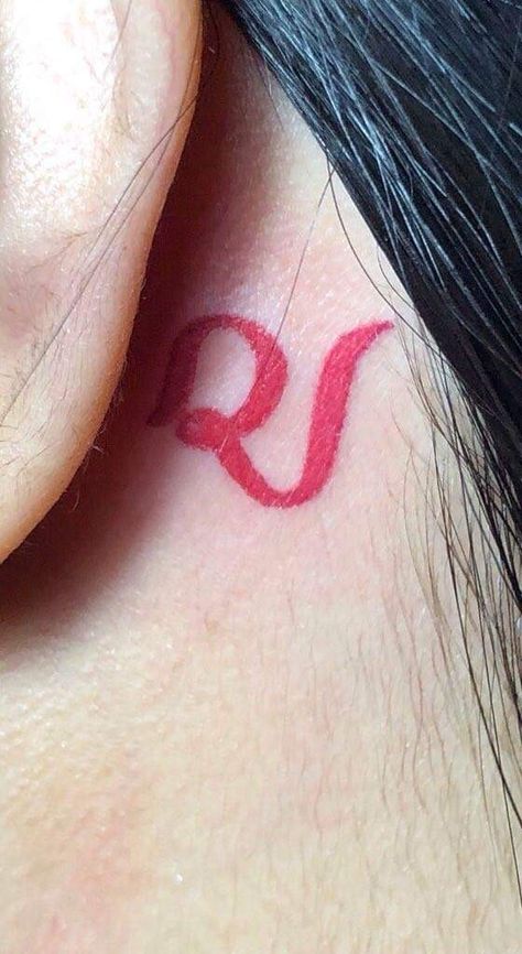 Red Velvet Tattoo Kpop, Red Velvet Tattoo Ideas, Loona Tattoo Ideas, Red Velvet Tattoo, Tattoo Ideas Red, Back Ear Tattoo, Kpop Tattoo, Group Tattoos, Red Tattoo Ideas