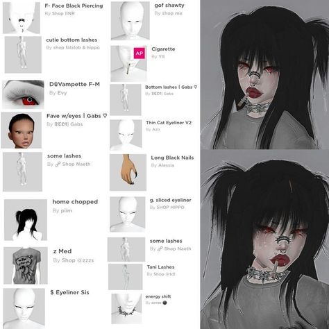 Imvu Avi Ideas Kawaii, Imvu Lashes, Imvu Face Tutorial, Imvu Face Ideas Tutorial, Imvu Avi Ideas Under 4000, Imvu Hair Ideas, Cute Imvu Avatars Ideas, Goth Imvu Avatar, Imvu Body Scales Ideas