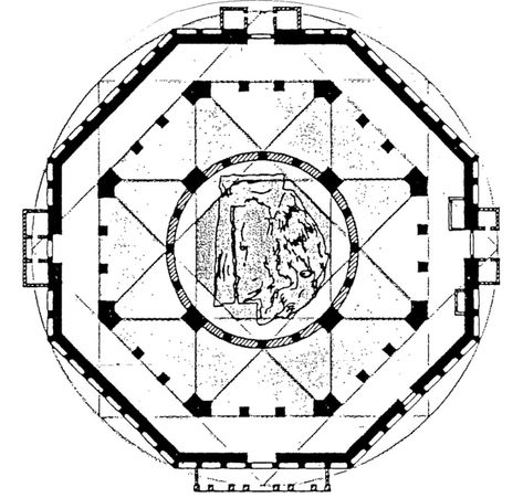 3.3.1.4. The octagonal church plan | Quadralectic Architecture Cosmic Core, Star Of Ishtar, Aachen Cathedral, Octagon House, Church Building Design, Cosmic Egg, Ceiling Plan, Dome Of The Rock, Temple Architecture