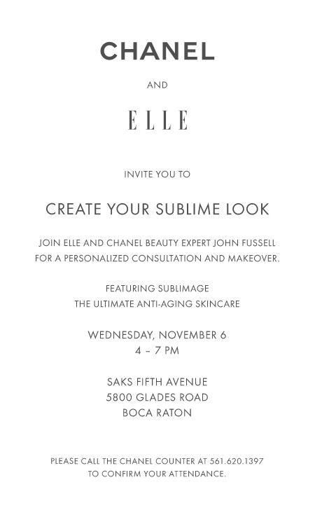 I'm inviting YOU to an ELLE & Chanel event. Click for details on my blog! Dior Inspired Invitation, Chanel Event, Chanel Invitation, Chanel Party Invitations, Nyfw Invitation, Fashion Event Invitation, Fashion Invitation, Fashion Show Invitation, Chanel Beauty