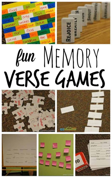 Bible Verse Games, Memory Verse Games, Free Sunday School Lessons, Verses For Kids, Sunday School Games, Bible Verse Memorization, Bible Activities For Kids, Bible Verses For Kids, Sunday School Crafts For Kids