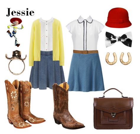 "Jessie" by wonderlandofgeeks ❤ liked on Polyvore featuring Vanessa Bruno AthÃ©, FC Select Vegan Bags, Disney, 8, Uniqlo, Dorothy Perkins, Topshop, Old Gringo, disney and toystory Disneyland 2024, Vanessa Bruno, Vegan Bags, Character Outfits, Dorothy Perkins, Toy Story, Uniqlo, Disneyland, Topshop