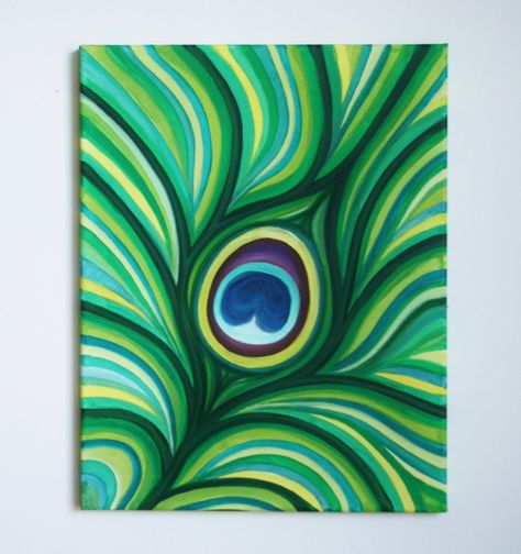 https://www.etsy.com/listing/113524336/11-x-14-original-acrylic-peacock-feather?ref=listing-shop-header-0 Peacock Feather Painting, Canvas Art Painting Abstract, Buddha Art Drawing, Inspired Painting, Small Canvas Paintings, Beautiful Art Paintings, Cute Canvas Paintings, Easy Canvas Art, Easy Canvas Painting