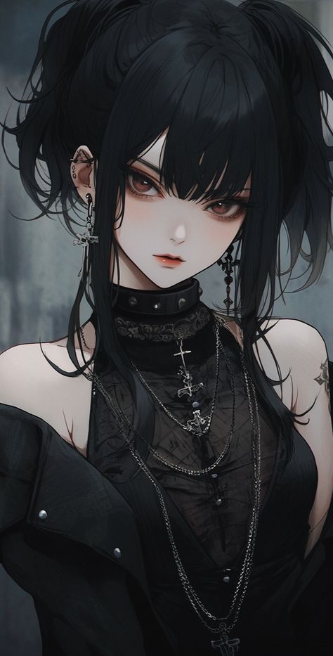 Horimiya Manga, Anime Goth, Female Vampire, Dark Elegance, Japon Illustration, Animation Art Character Design, Cute Simple Wallpapers, Gothic Anime, Illustration Girl