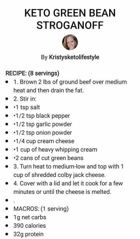 Green Bean Stroganoff, Keto Green, Dinner Recipes Healthy Low Carb, The Boiled Egg Diet, Keto Casseroles, Low Carb Low Fat Recipes, Egg Diet Plan, Low Carb Veggies, Beef Meals