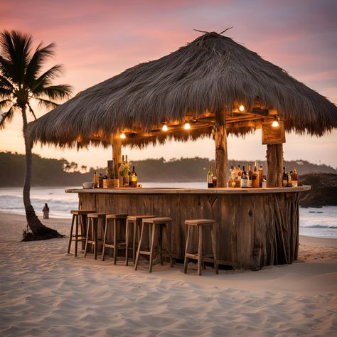 Beach Bar Aesthetic, Pool Bar Design, Bali Huts, Thai Beach, Coffee House Design, Beach Shacks, Outdoor Restaurant Design, Bamboo House Design, Ocean Resort