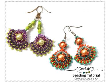 Beading patterns, Instructions and Tutorials | HeatherCollinBeadesigns Art Perle, Bead Weaving Tutorials, Beaded Earrings Tutorials, Beaded Earring, Right Angle Weave, Bead Embroidery Patterns, Bead Weaving Patterns, Beaded Earrings Patterns, Beading Tutorial