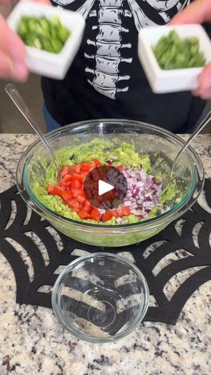 560K views · 1.4K reactions | Puking Pumpkin Guacamole: The Ultimate Halloween Dip! 🎃🥑 | Puking Pumpkin Guacamole: The Ultimate Halloween Dip! 🎃🥑 | By Foodie's Time | Alright, we're going to start
with six avocados cut in half and seeded. We're going to
start scooping them into our large mixing bowl and after you
scooped all of your avocados out, we're going to squeeze an
entire lime directly into this. We're just going to use our
lime squeezer and go directly over the top and this is
going to give it such a delicious, fresh taste. Now,
we're going to go with some salt some pepper, and some
garlic powder just a little bit not too much and we're going to
use a fork and spoon and just mash this up into the bowl you
want to get all of those avocados mashed up really well
this is going to Puking Pumpkin, Office Meals, Halloween Dip, Office Food, Lime Squeezer, Pumpkin Carving Tools, Fork And Spoon, Pumpkin Crafts, Forks And Spoons