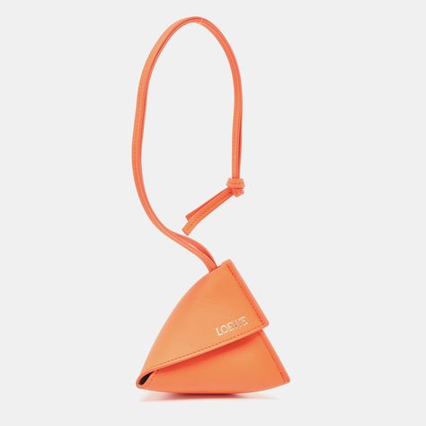 Loewe Orange Leather Puzzle Fold Charm Loewe Accessories, Pouch Necklace, Loewe Bag, Puzzle Design, Ginger Snaps, Orange Leather, Luxury Closet, Vibrant Orange, Designer Bags