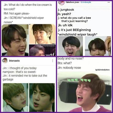 Jin Dad Jokes, Bts Stickers, Army Jokes, Bts Memes Hilarious, Bts Meme, Kpop Funny Bts, Bts Funny Videos, Kpop Funny, Dad Jokes