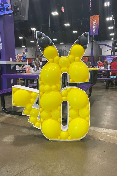 Pikachu Balloon, Pikachu Party, Pokemon Balloons, Pokemon Party Decorations, Mosaic Balloon, Balloon Mosaic, Unicorn Birthday Cake, Pokemon Birthday Party, Kids Birthday Party Decoration