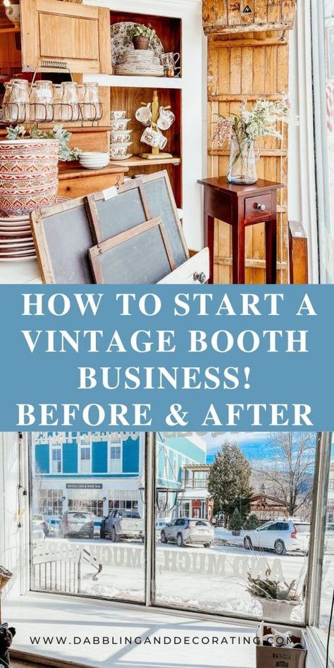 Artisan Vendor Booth, Vintage Booth Setup Ideas, How To Start A Vintage Shop, Styling An Antique Booth, How To Start An Antique Booth, Staging Antique Booth Ideas, How To Start A Home Decor Business, Vintage Trends 2023, Antique Mall Booth Staging