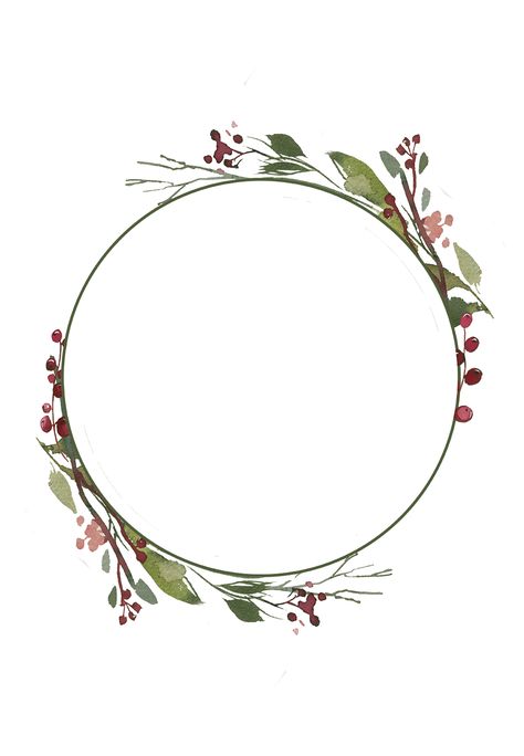 Christmas Card Wreath, Wreath Template, Card Wreath, Floral Monogram Letter, Wreath Printable, Christmas Greetings Card, Christmas Circle, Circle Wreath, Floral Logo Design