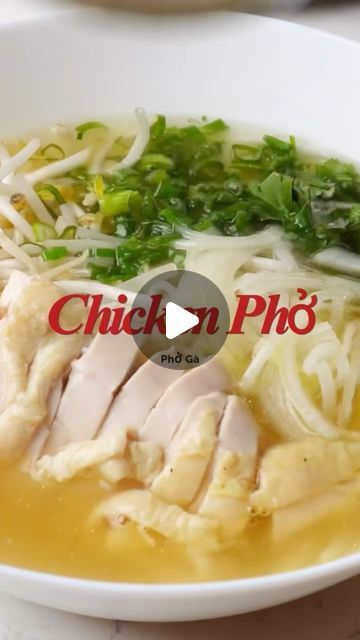 Sylvia Nguyen on Instagram: "✨Today we’re making a fan favourite: Easy-to-follow recipe for Chicken Pho - Pho Gà 🤤🍜

My mom’s recipe for Chicken Pho will easily be one of your favourite noodle soup dishes to make!! Unlike a classic beef Pho, it doesn’t take as long to cook and prepare which is perfect for my busy schedule these days!! Plus, it’s healthy, nourishing, and unbelievably comforting 💖. 

The FULL recipe is up on my YouTube video (link in bio) where I also show you HOW I prepare and eat my pho 😉😋. 

A written recipe will be up on my blog by tomorrow morning! 😊
.
.
#vietnamesefood #pho #homecooking #homecooked #chickennoodlesoup #soups #noodles #ricenoodles #glutenfree #slurp #comfortfood #chicken" Side Dishes For Pho, Easy Chicken Pho Recipe, Pho Recipe Easy, Home Made Pho, Pho Ga Recipe, Chicken Pho Recipe, Chicken Pho Soup, Pho Soup Recipe, Pho Ga