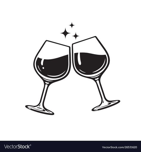 Two Glasses Of Wine, Cheer Clipart, Wine Glass Illustration, Wine Clipart, Free Stencils Printables Templates, Stencils Printables Templates, Friendship Tattoo, Wine Icon, Wine Cheers