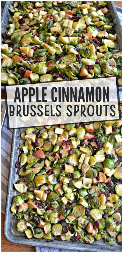 Roasted Brussels Sprouts, Side Dish Recipes Easy, Fall Dishes, Sprout Recipes, Brussels Sprouts Recipe, Roasted Brussel Sprouts, Favorite Side Dish, Thanksgiving Side Dishes, Apple Cinnamon