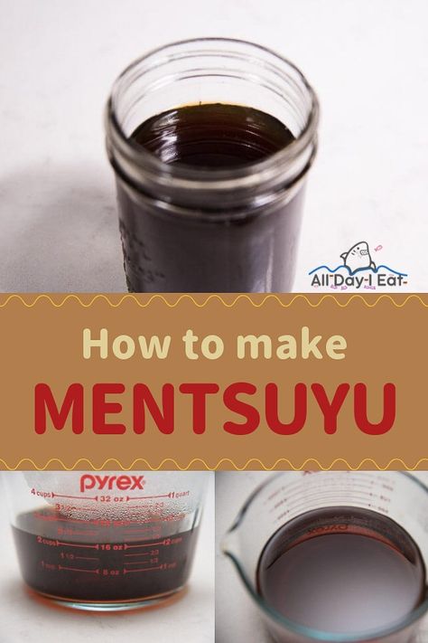 How to make mentsuyu | Japanese noodle soup base with dashi 🍜 - All Day I Eat - like a shark Agedashi Tofu, Somen Noodles, Japanese Noodle Soup, Soup Base, Easy Japanese Recipes, Japanese Noodles, Japanese Sushi, Global Cuisine, Japanese Cooking