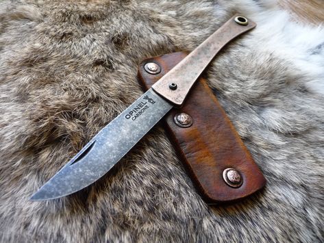 Ru Titley Knives — Rustic pocket slip .  On the way to a US... Flip Knife, Opinel Mods, Knife Photography, Opinel Knife, Friction Folder, Knife Template, Belt Knife, Retro Backpack, Handcrafted Knife