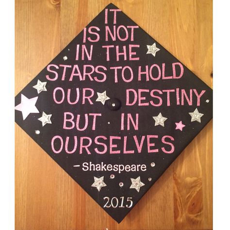 Shakespeare graduation cap for English major English Major Cap Decoration, English Degree Graduation Cap, Literature Graduation Cap, Grad Cap English Major, Graduation Cap Designs English Major, English Graduation Cap, English Major Graduation Cap, Quote Graduation Cap, Grad Cap Ideas