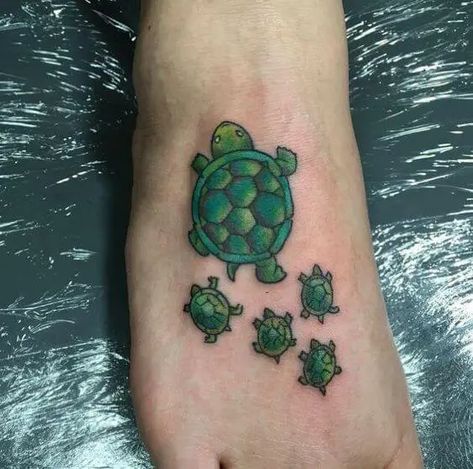 15+ Amazing Turtle Family Tattoo Designs | PetPress Turtle Family Tattoo, Elephant Family Tattoo, Beach Inspired Tattoos, Beach Tattoo Ideas, Tortoise Tattoo, Family Tattoos For Men, Sea Turtle Tattoo, Turtle Tattoo Designs, Family Tattoo Designs