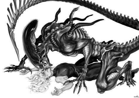 Giger Alien, Predator Alien Art, Alien 1979, Alien Artwork, Alien Ship, Scary Dogs, Arte Alien, Aliens Movie, Alien Concept