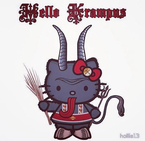 Hello Krampus <3 (this kitty seriously gets around...) Mythic Creatures, Live Deliciously, Pagan Yule, Christmas Tattoo, Bad Santa, Military Drawings, Christmas Memes, Creepy Christmas, Dark Christmas