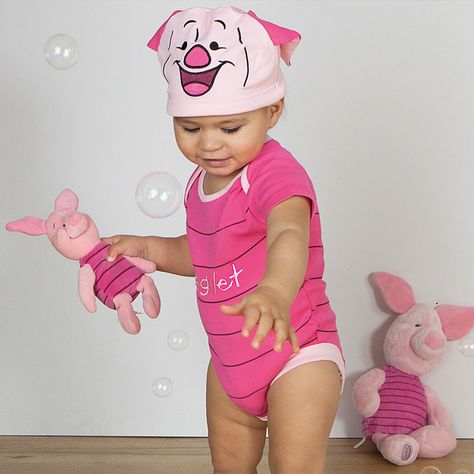 Disney Baby - Piglet Jersey Bodysuit with hat Toddler Piglet Costume, Newborn Disney Halloween Costumes, Baby Fancy Dress Costume, Disney Baby Costumes Girls Halloween, Piglet Onesie, Newborn Minnie Mouse Costume, Disney Baby Costumes, Disney Fancy Dress, Baby Piglet