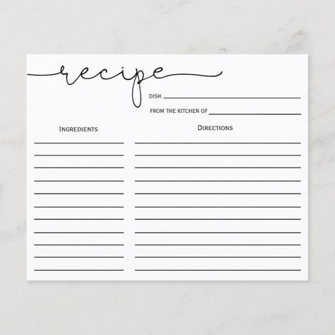 Rollup Recipes, Study Things, Simple Calligraphy, Bee Baby Shower Invitations, Recipe Book Diy, Bridal Shower Recipe, Recipe Cards Template, Recipes Book, Print Outs