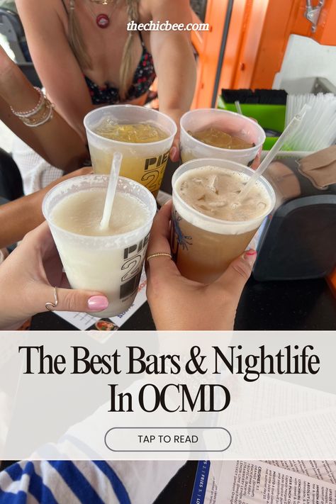 The Top Bars and Nightlife spots in Ocean City, Maryland Ocean City Maryland Bachelorette Party, Ocean City Maryland Bachelorette, Maryland Vacation, Happy Hour Party, Bachelorette Itinerary, Deck Party, Fish Tales, Blended Drinks, Ocean City Maryland