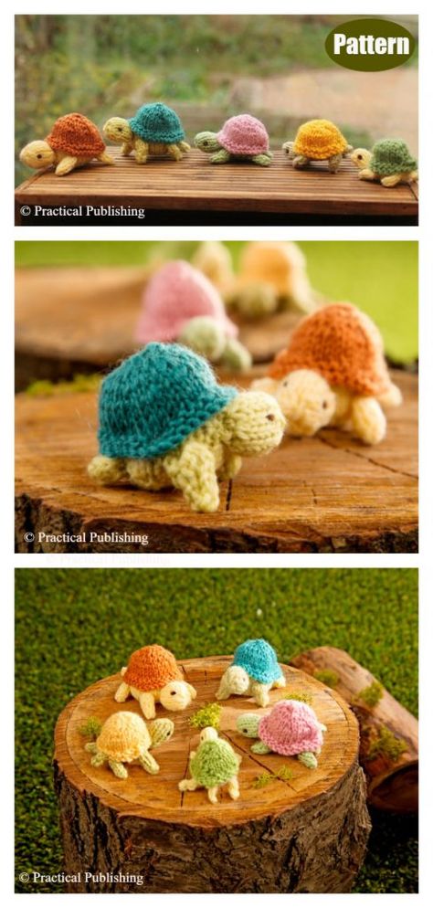 Turtle Family Knitting Pattern Diy Knitting Projects, Christmas Fair Ideas, Knitting Hacks, Knitting Toys, Knit Toys, Loom Knitting Projects, Nice Ideas, Turtle Pattern, How To Make Toys