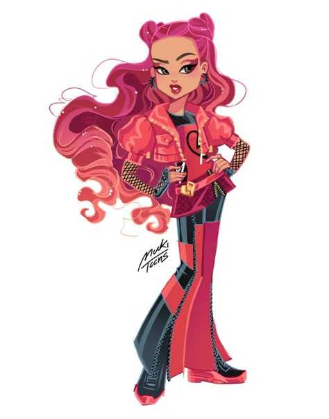 Descendants Rise Of Red Fanart, Descendants Rise Of Red, Descendants Fanart, Descendants Disney, Red Draw, Descendants Characters, Animation News, Doll Drawing, Monster High Pictures