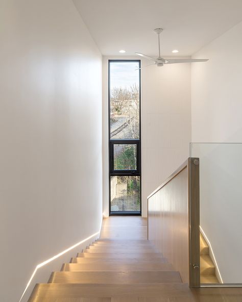 Woodard Residence | archimania; Photo: Hank Mardukas Photography | Archinect Staircase Window, Stairs Window, Glass Stairs, Steel Stairs, Stairs Architecture, Memphis Tn, Staircase Design, Stairs Design, Window Design