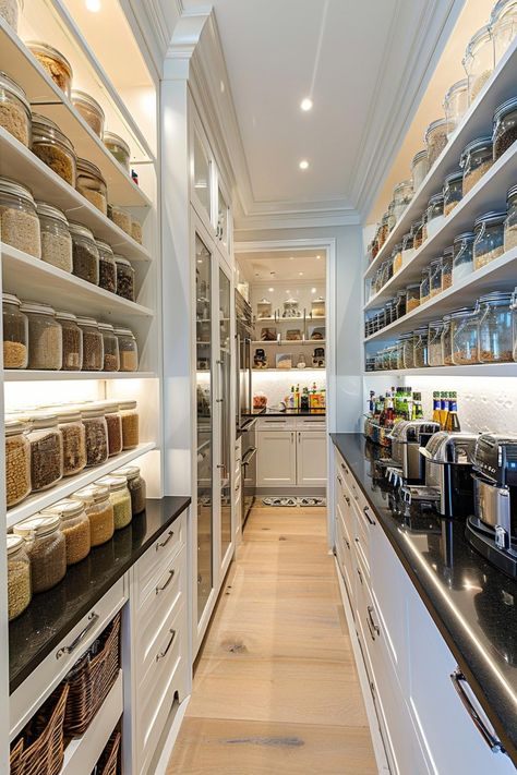 Luxury Pantry, Walk In Pantry Ideas, Pantry Layout, Beautiful Pantry, Kitchen Butlers Pantry, Dream Pantry, House Pantry, Perfect Pantry, Pantry Room