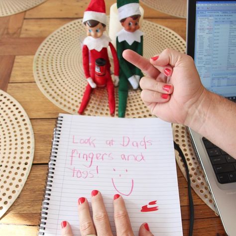 @elfredsadventures on Instagram: “December 4, 2019. Elfred and Elfonzo paint Dads finger nails and toe nails.” Elf 2024, Finger Nails, December 4, Toe Nails, Elf On The Shelf, Elf, Paint, Lifestyle, Holiday Decor