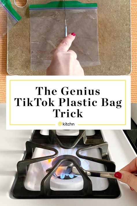 This brilliant plastic bag trick from TikTok means that you can have plastic bags of any size, without buying them. Here's how it's done. Organization Things, Pantry Renovation, Plastic Bag Storage, Melted Plastic, Necklace Storage, Small Snacks, Food Saver, Ziplock Bags, Butter Knife