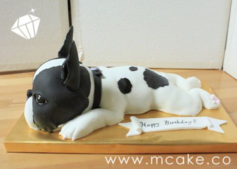 French Bulldog Cake Frenchie Cake Ideas, Frenchie Cake, French Bulldog Cake, Boston Terrier Cake, Black Frenchies, Dogs Cake, 3d Dort, Bulldog Cake, Bulldog French